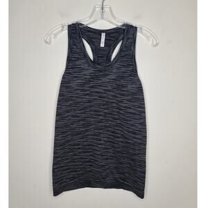 Athleta Momentum black white spacedye athletic tank with rubberized hem - small